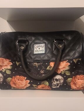 Black Floral & Skull Satchel